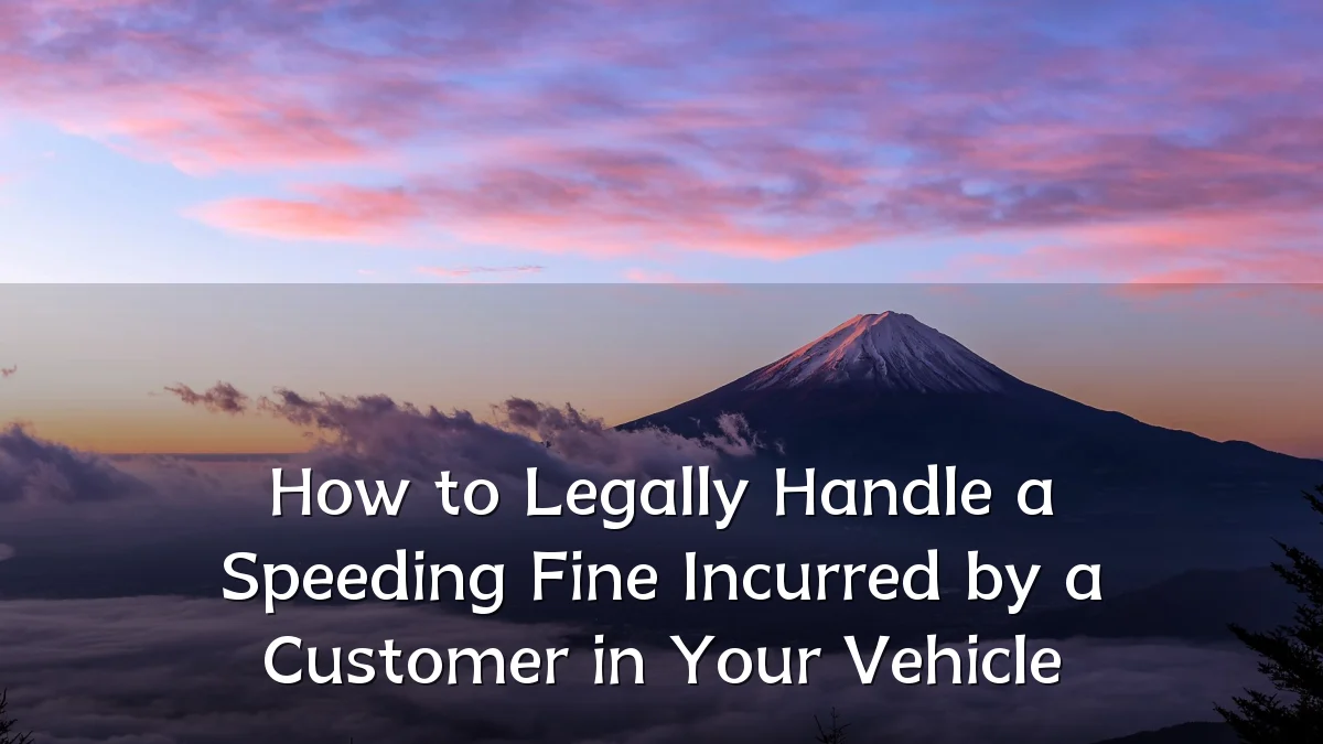 How to Legally Handle a Speeding Fine Incurred by a Customer in Your Vehicle
