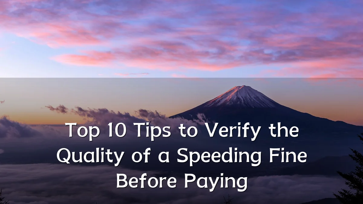 Top 10 Tips to Verify the Quality of a Speeding Fine Before Paying