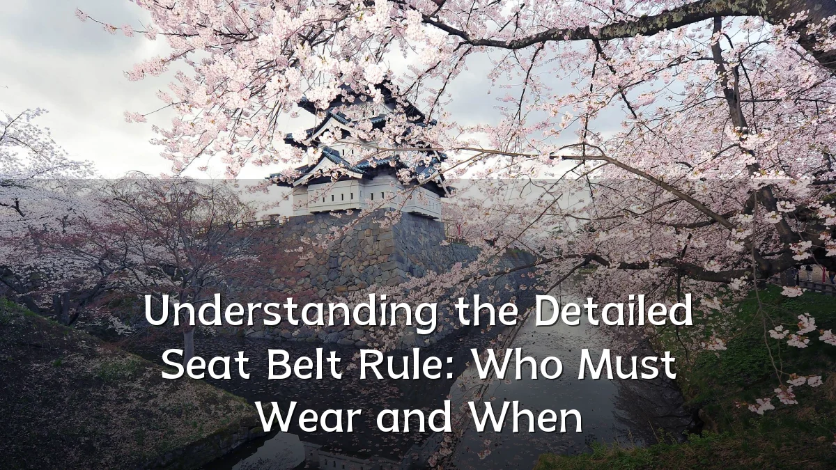 Understanding the Detailed Seat Belt Rule: Who Must Wear and When