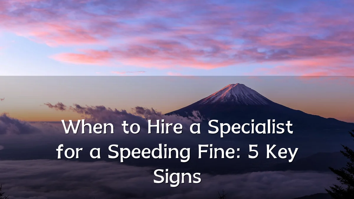 When to Hire a Specialist for a Speeding Fine: 5 Key Signs