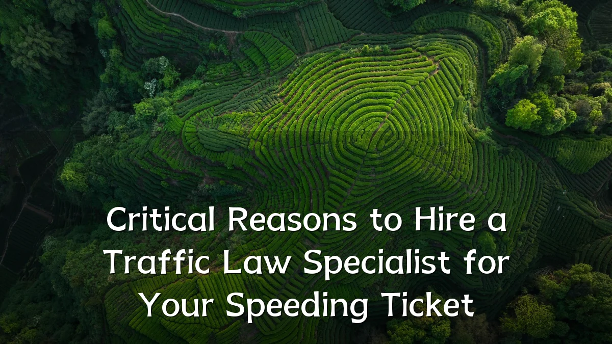 Critical Reasons to Hire a Traffic Law Specialist for Your Speeding Ticket